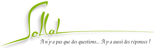 Logo Sollal avec le slogan, il n'y a pas que des questions... Il y a aussi des réponses
